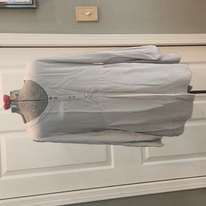 J. Jill, medium, M, silk tunic. Long sleeve, buttons, scoop neck, A-line, grey